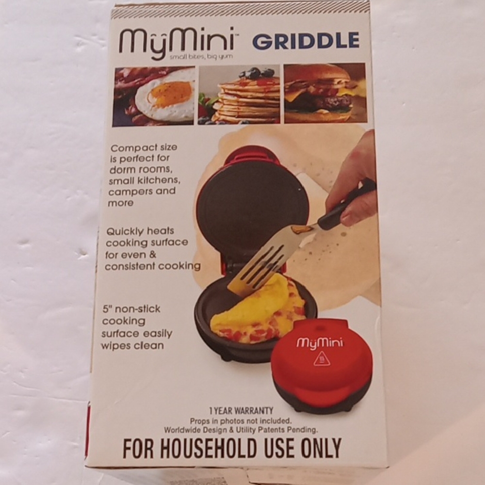 MyMini Red Compact Griddle - Picture 6 of 7
